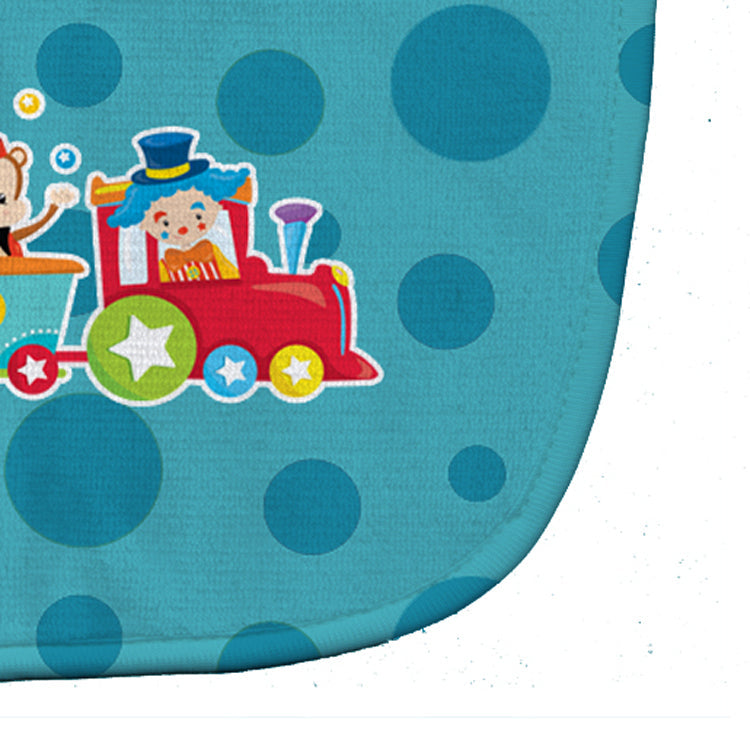 Circus Train Baby Bib Easy-Clean Baby Bib Baby Feeding Accessory Baby Mealtime Essential, 10 x 13, Multicolor