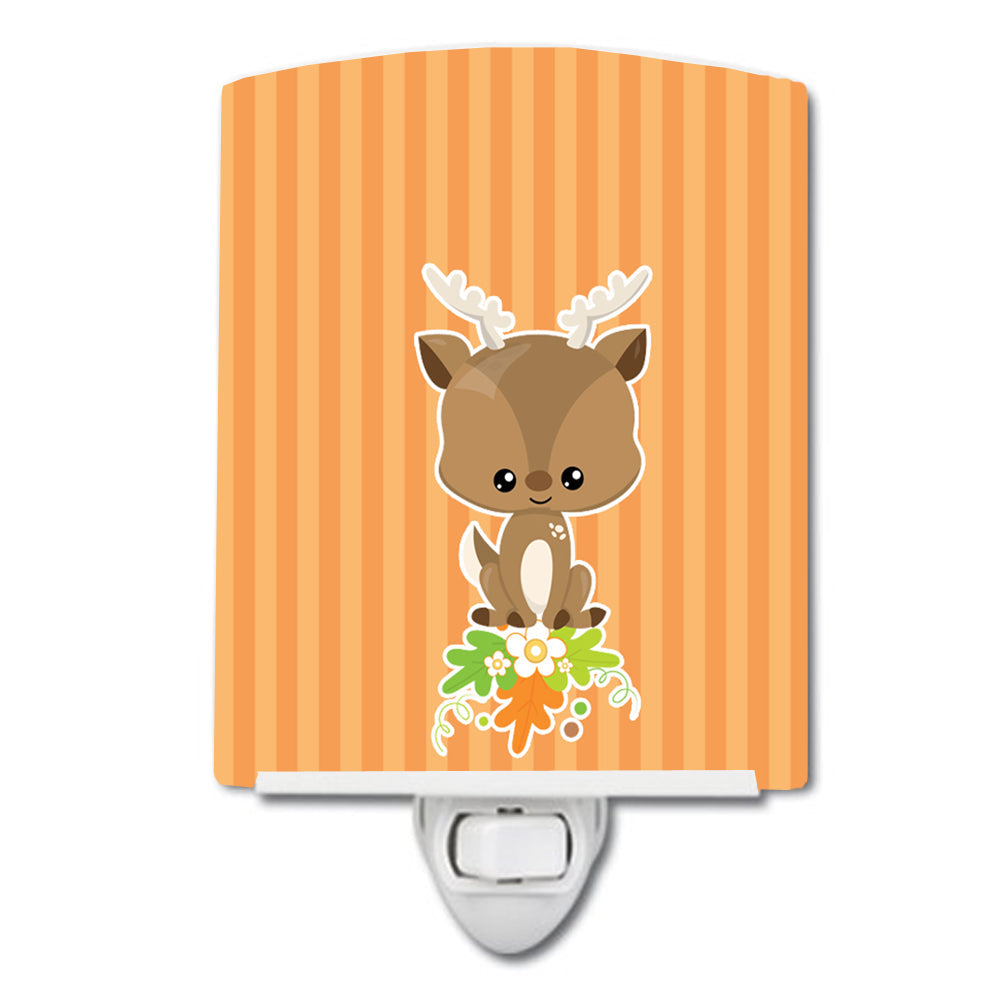Deer Ceramic Night Light Compact, UL-Certified, Ideal for Bedroom, Bathroom, Nursery, Hallway, Kitchen, 6x4x3, Multicolor