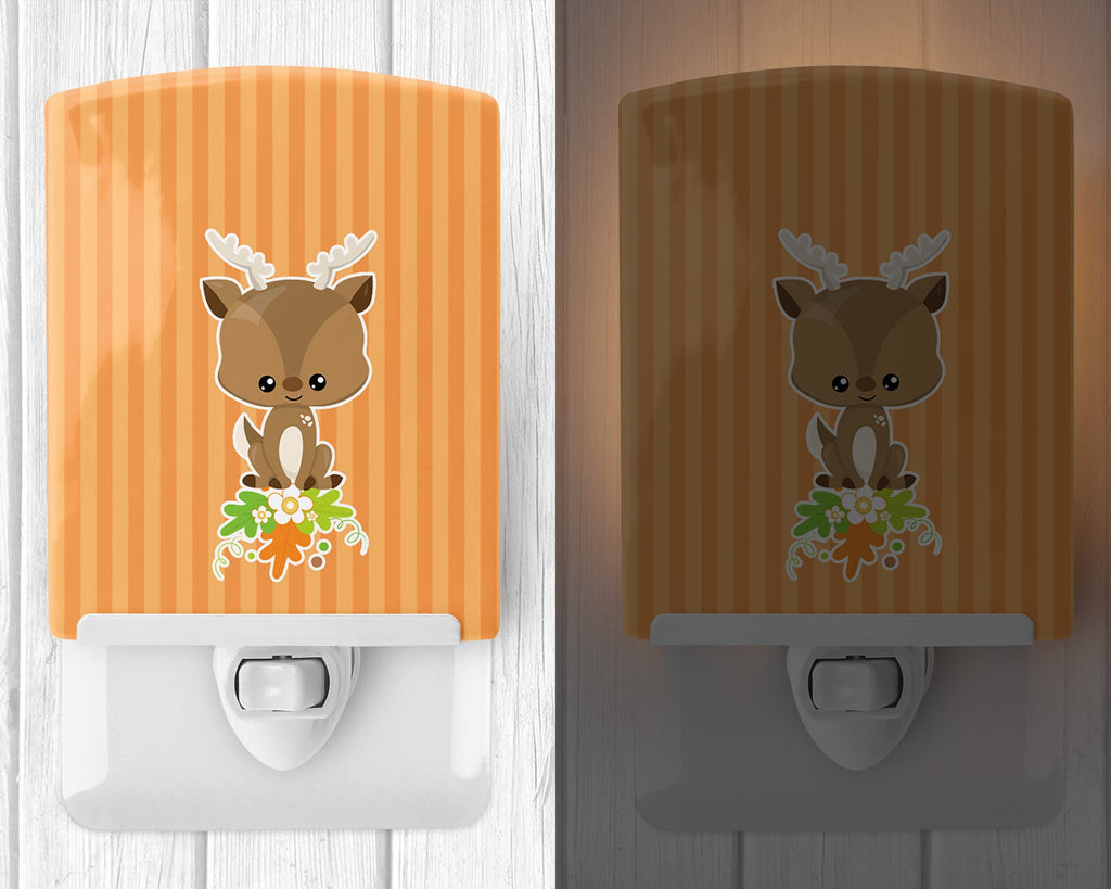 Deer Ceramic Night Light Compact, UL-Certified, Ideal for Bedroom, Bathroom, Nursery, Hallway, Kitchen, 6x4x3, Multicolor
