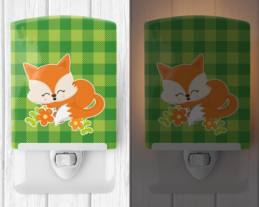 Foxie Fox Ceramic Night Light Compact, UL-Certified, Ideal for Bedroom, Bathroom, Nursery, Hallway, Kitchen, 6x4x3, Multicolor