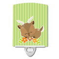 Deer #2 Ceramic Night Light Compact, UL-Certified, Ideal for Bedroom, Bathroom, Nursery, Hallway, Kitchen, 6x4x3, Multicolor