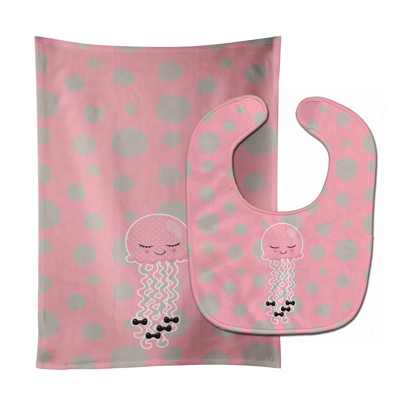 Jellyfish Baby Bib & Burp Cloth Easy-Clean Baby Bib Baby Feeding Accessory Baby Mealtime Essential