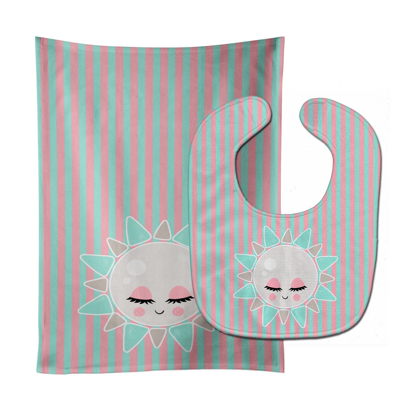 Sun Face Baby Bib & Burp Cloth Easy-Clean Baby Bib Baby Feeding Accessory Baby Mealtime Essential