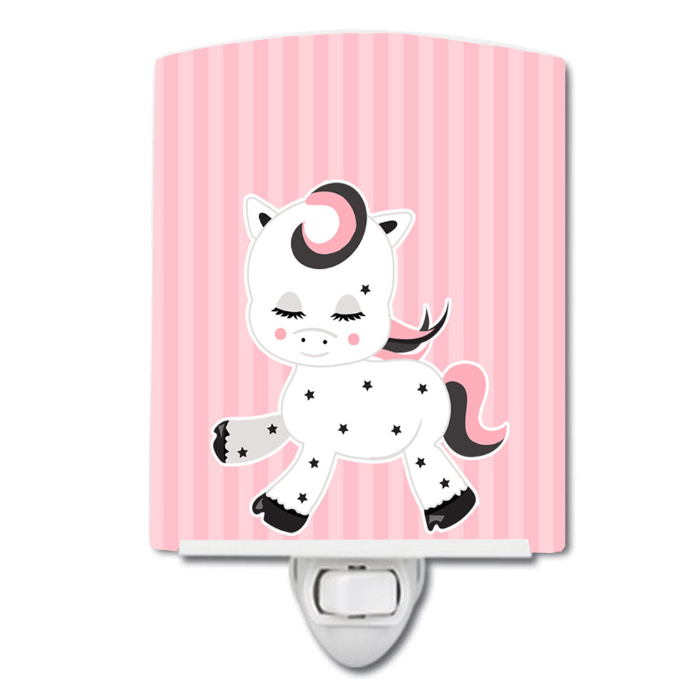 Horse Doll Ceramic Night Light Compact, UL-Certified, Ideal for Bedroom, Bathroom, Nursery, Hallway, Kitchen, 6x4x3, Multicolor