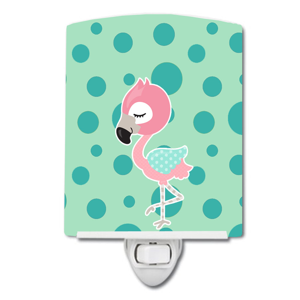 Flamingo Ceramic Night Light Compact, UL-Certified, Ideal for Bedroom, Bathroom, Nursery, Hallway, Kitchen, 6x4x3, Multicolor