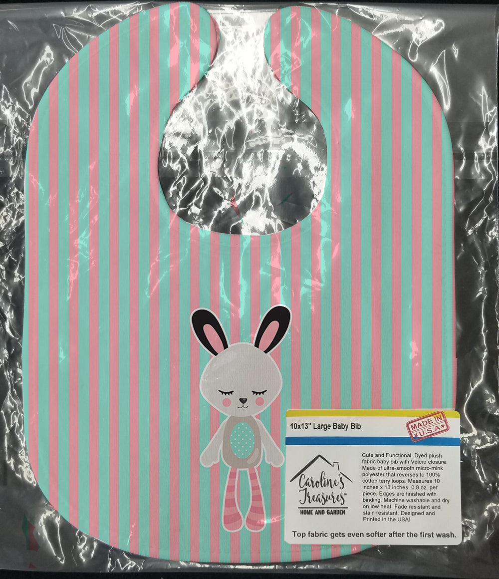 Bunny Rabbit Baby Bib Easy-Clean Baby Bib Baby Feeding Accessory Baby Mealtime Essential, 10 x 13, Multicolor