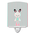 Bunny Rabbit Ceramic Night Light Compact, UL-Certified, Ideal for Bedroom, Bathroom, Nursery, Hallway, Kitchen, 6x4x3, Multicolor