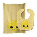 Smily Face Baby Bib & Burp Cloth Easy-Clean Baby Bib Baby Feeding Accessory Baby Mealtime Essential
