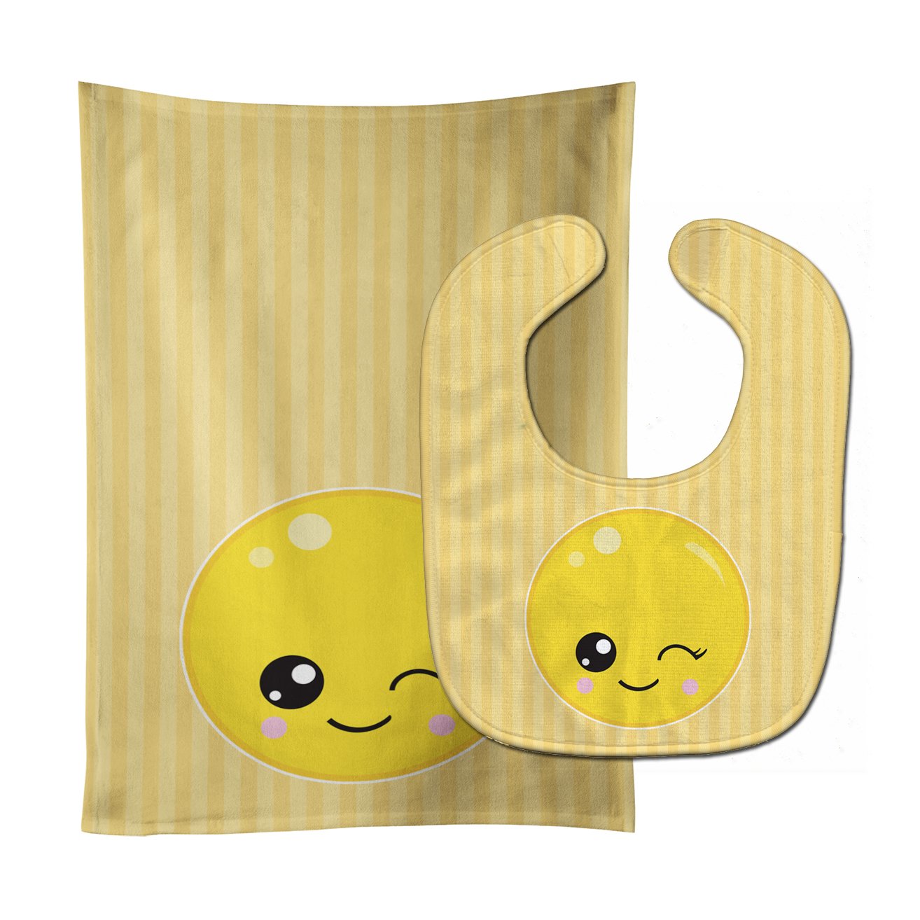 Winky Face Baby Bib & Burp Cloth Easy-Clean Baby Bib Baby Feeding Accessory Baby Mealtime Essential