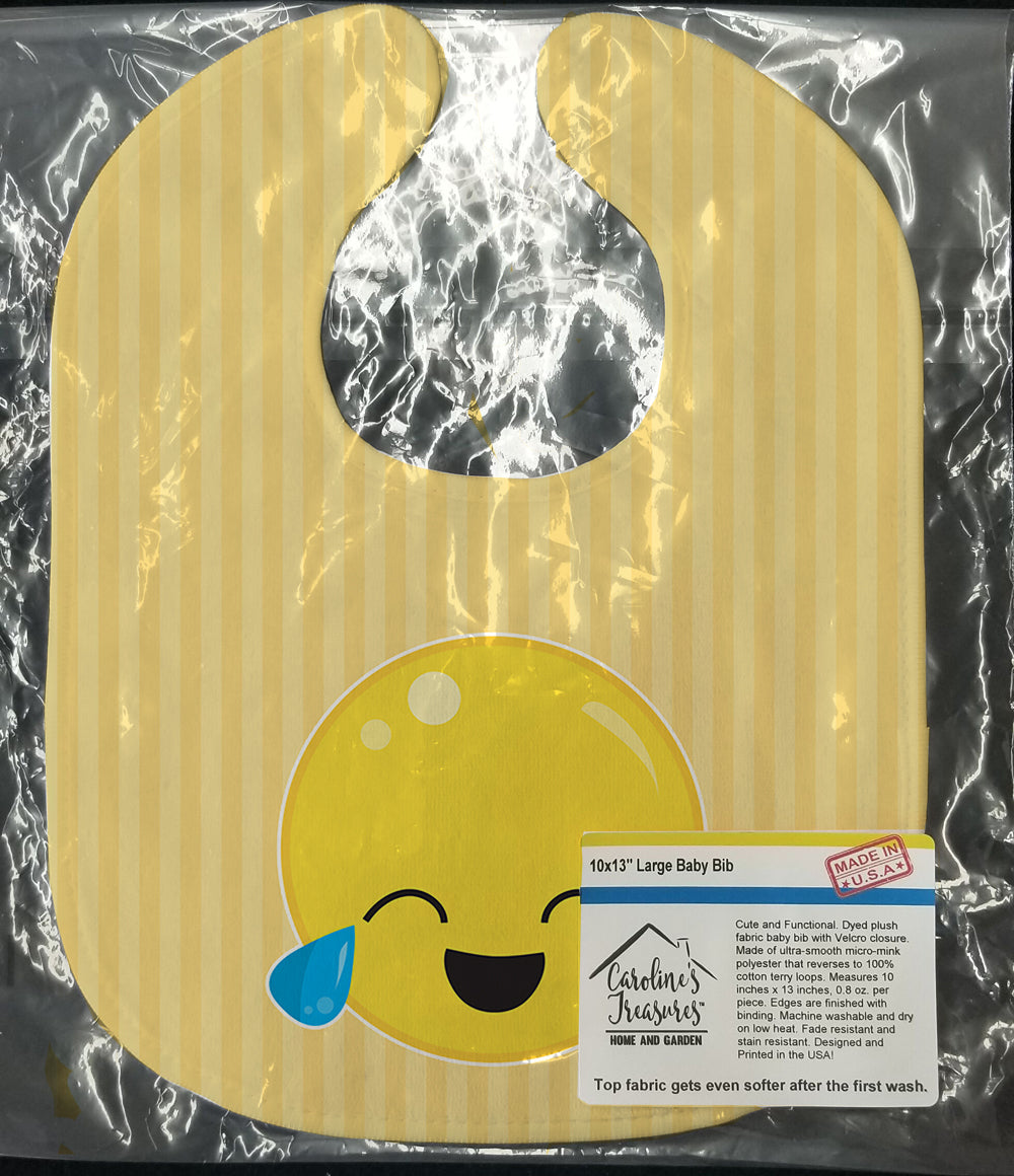 Crying Face #1 Baby Bib Easy-Clean Baby Bib Baby Feeding Accessory Baby Mealtime Essential, 10 x 13, Multicolor