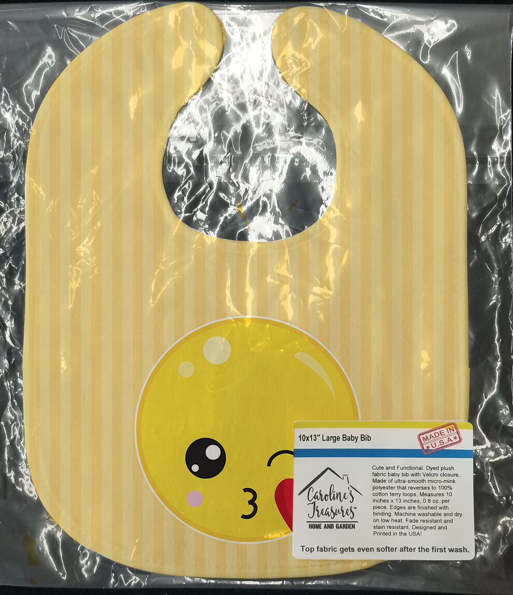 Kissy Face Baby Bib Easy-Clean Baby Bib Baby Feeding Accessory Baby Mealtime Essential, 10 x 13, Multicolor