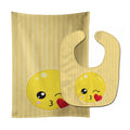 Kissy Face Baby Bib & Burp Cloth Easy-Clean Baby Bib Baby Feeding Accessory Baby Mealtime Essential