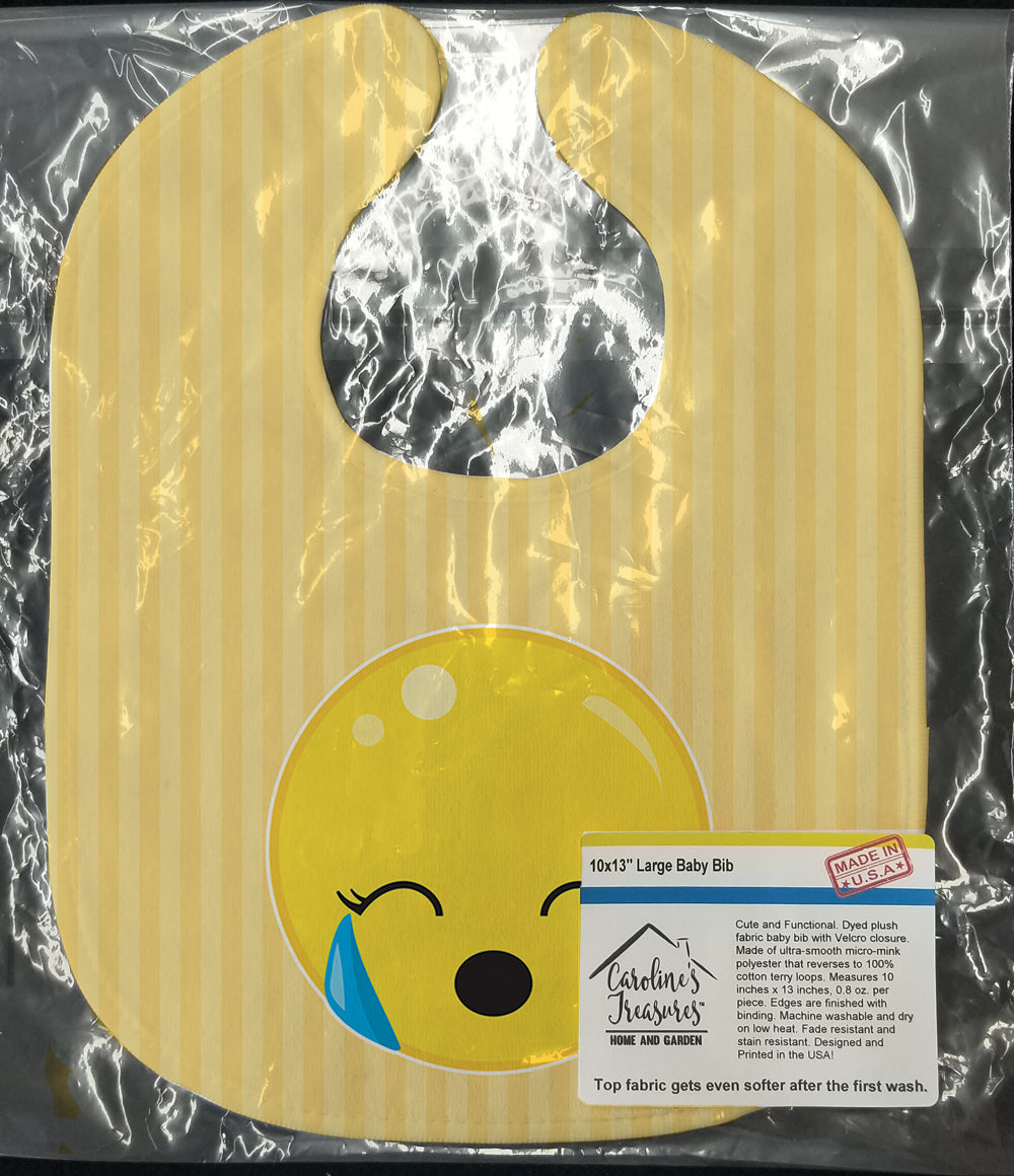 Crying Face #2 Baby Bib Easy-Clean Baby Bib Baby Feeding Accessory Baby Mealtime Essential, 10 x 13, Multicolor