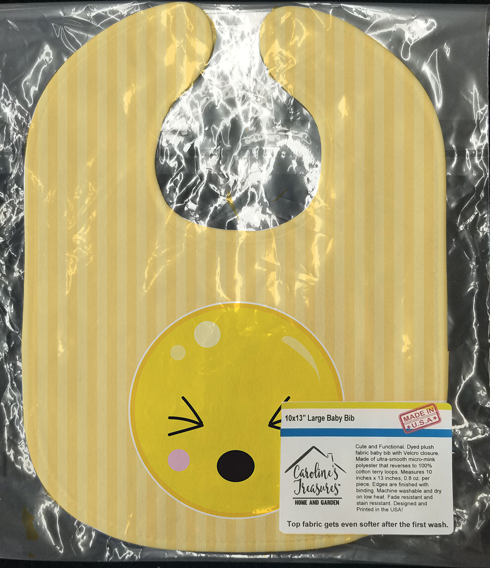 Eyes Closed Face Baby Bib Easy-Clean Baby Bib Baby Feeding Accessory Baby Mealtime Essential, 10 x 13, Multicolor