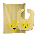 Eyes Closed Face Baby Bib & Burp Cloth Easy-Clean Baby Bib Baby Feeding Accessory Baby Mealtime Essential