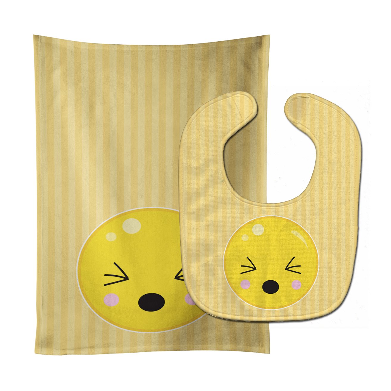 Eyes Closed Face Baby Bib & Burp Cloth Easy-Clean Baby Bib Baby Feeding Accessory Baby Mealtime Essential