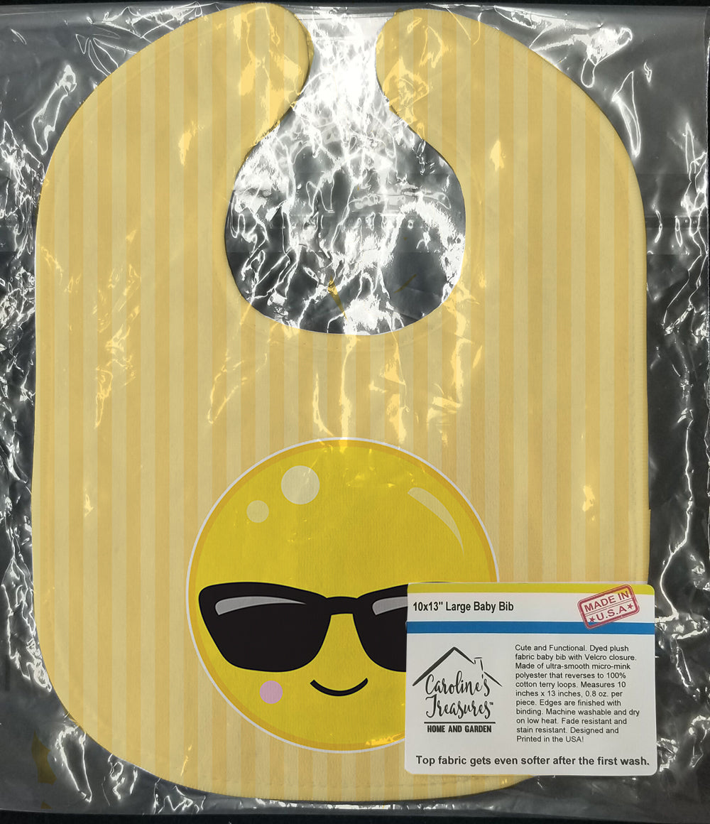 Cool Sunglass Face Baby Bib Easy-Clean Baby Bib Baby Feeding Accessory Baby Mealtime Essential, 10 x 13, Multicolor
