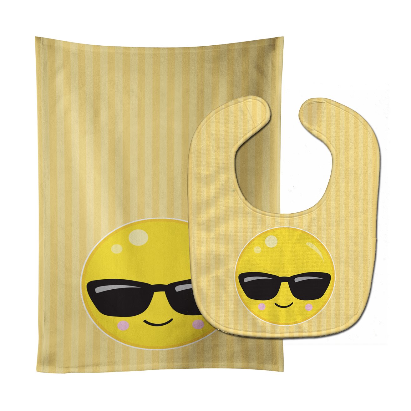 Cool Sunglass Face Baby Bib & Burp Cloth Easy-Clean Baby Bib Baby Feeding Accessory Baby Mealtime Essential