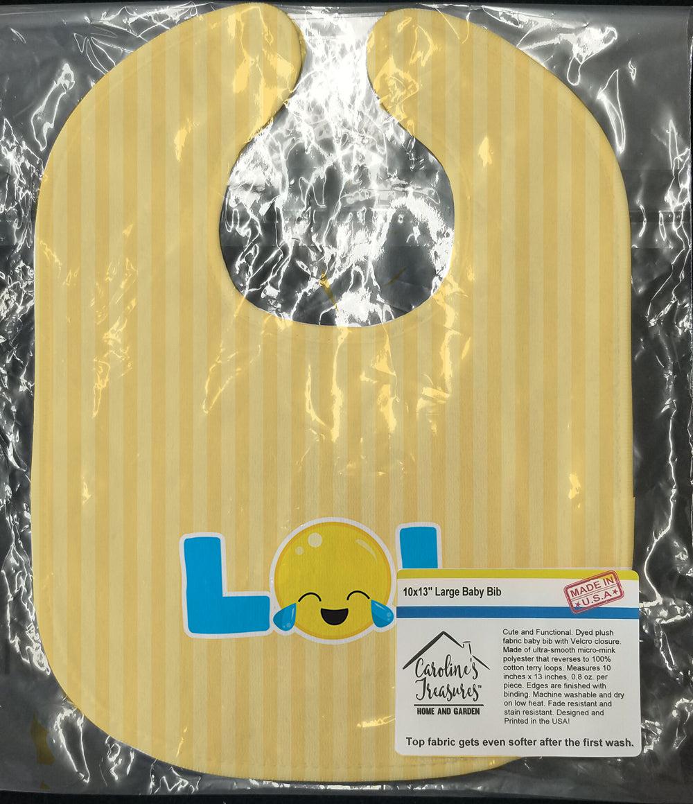 LOL Face Baby Bib Easy-Clean Baby Bib Baby Feeding Accessory Baby Mealtime Essential, 10 x 13, Multicolor
