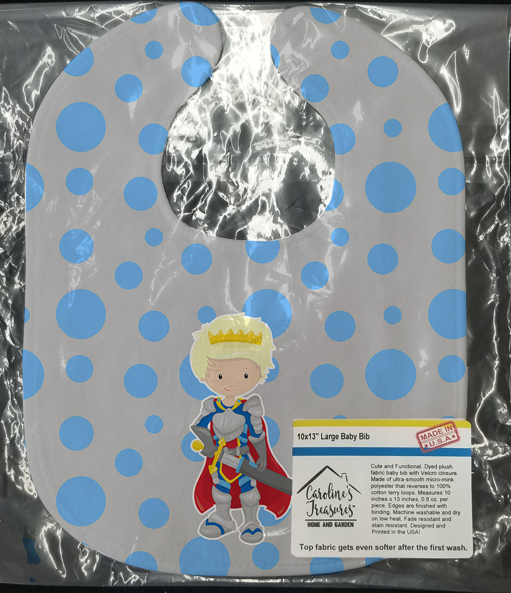 Blonde Boy Knight Baby Bib Easy-Clean Baby Bib Baby Feeding Accessory Baby Mealtime Essential, 10 x 13, Multicolor