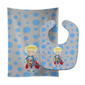 Blonde Boy Knight Baby Bib & Burp Cloth Easy-Clean Baby Bib Baby Feeding Accessory Baby Mealtime Essential