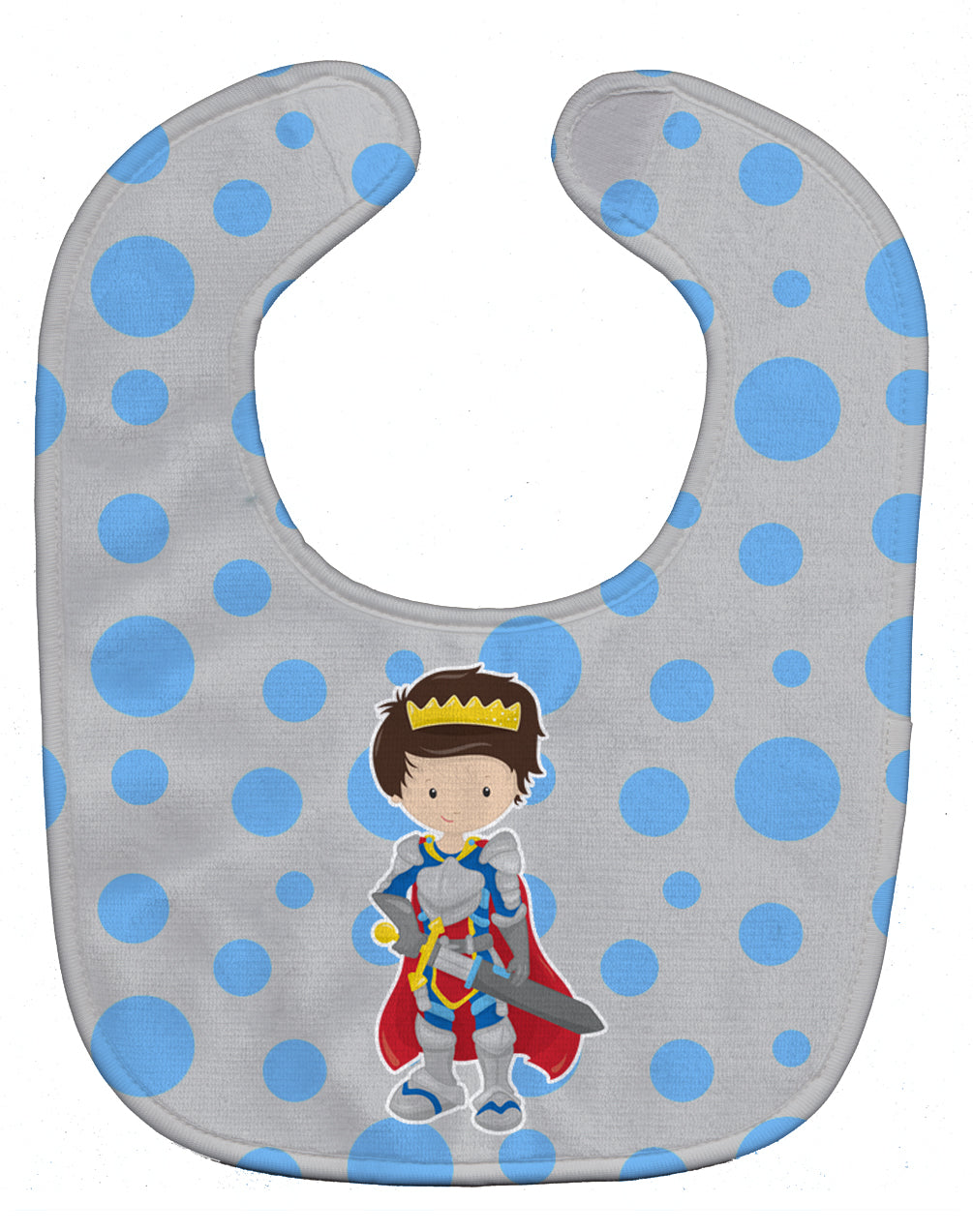 Brunette Boy Knight Baby Bib Easy-Clean Baby Bib Baby Feeding Accessory Baby Mealtime Essential, 10 x 13, Multicolor