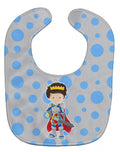 Brunette Boy Knight Baby Bib Easy-Clean Baby Bib Baby Feeding Accessory Baby Mealtime Essential, 10 x 13, Multicolor