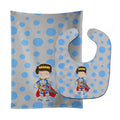 Brunette Boy Knight Baby Bib & Burp Cloth Easy-Clean Baby Bib Baby Feeding Accessory Baby Mealtime Essential