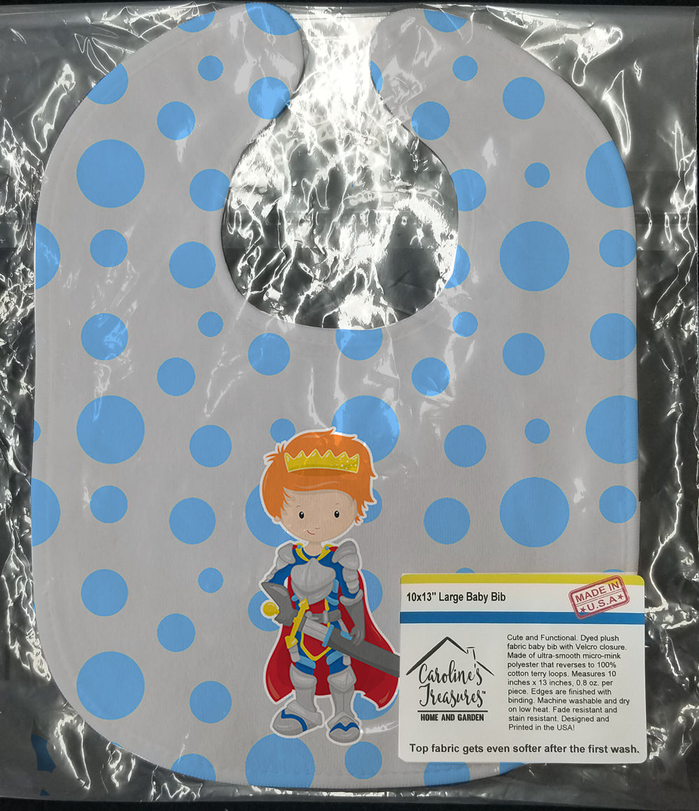 Ginger Boy Knight Baby Bib Easy-Clean Baby Bib Baby Feeding Accessory Baby Mealtime Essential, 10 x 13, Multicolor