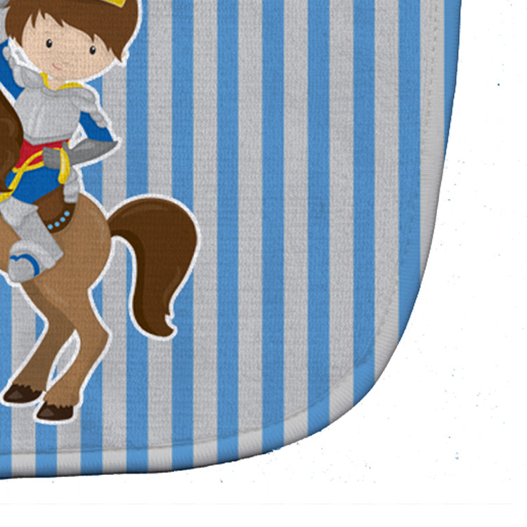 Brunette Boy Knight on Horse Baby Bib Easy-Clean Baby Bib Baby Feeding Accessory Baby Mealtime Essential, 10 x 13, Multicolor
