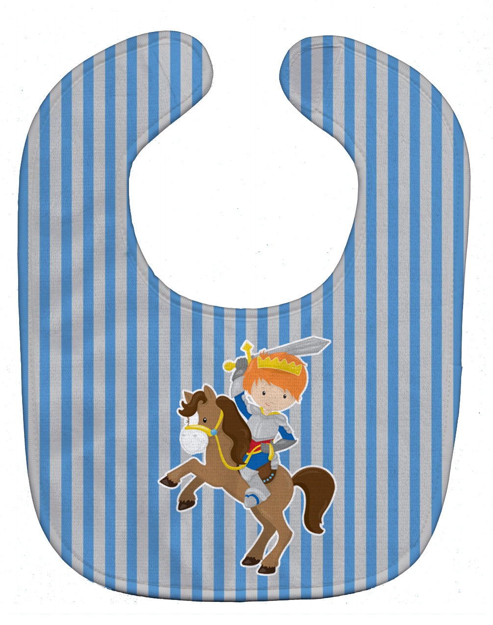 Ginger Boy Knight on Horse Baby Bib Easy-Clean Baby Bib Baby Feeding Accessory Baby Mealtime Essential, 10 x 13, Multicolor
