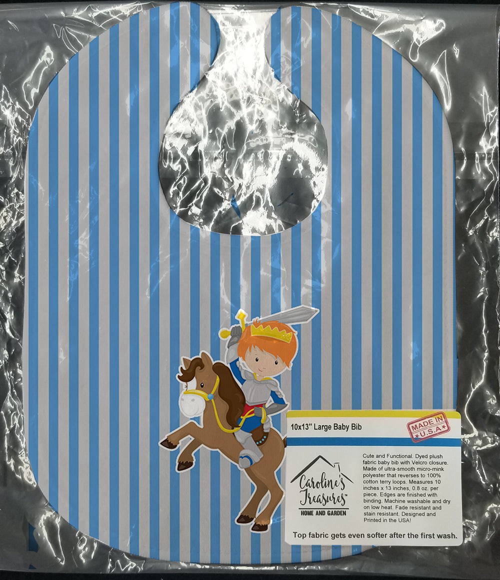 Ginger Boy Knight on Horse Baby Bib Easy-Clean Baby Bib Baby Feeding Accessory Baby Mealtime Essential, 10 x 13, Multicolor