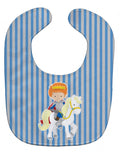 Ginger Boy Prince on Horse #2 Baby Bib Easy-Clean Baby Bib Baby Feeding Accessory Baby Mealtime Essential, 10 x 13, Multicolor