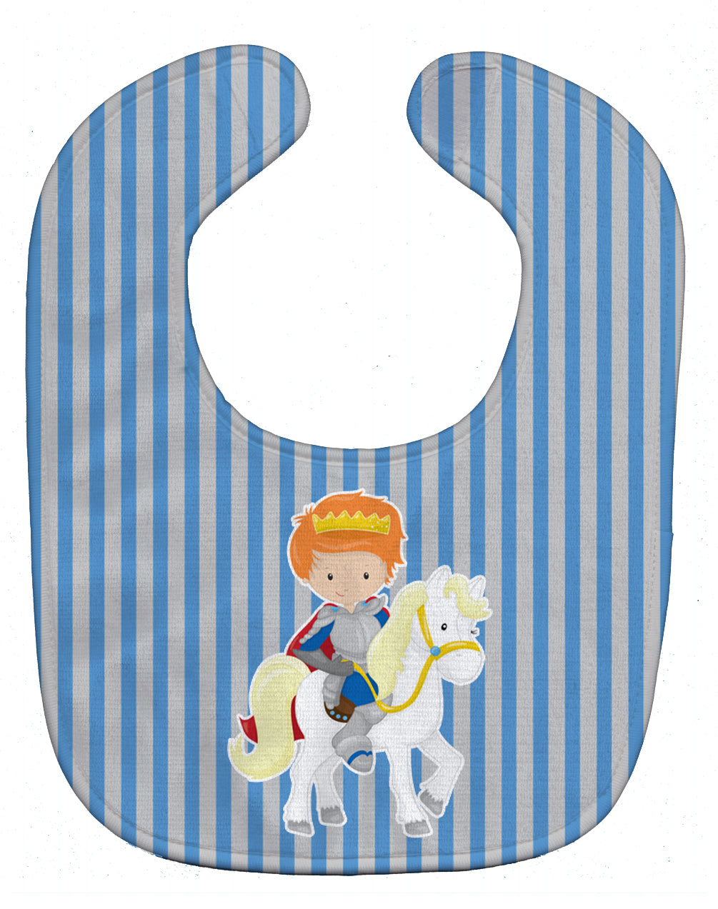 Ginger Boy Prince on Horse #2 Baby Bib Easy-Clean Baby Bib Baby Feeding Accessory Baby Mealtime Essential, 10 x 13, Multicolor
