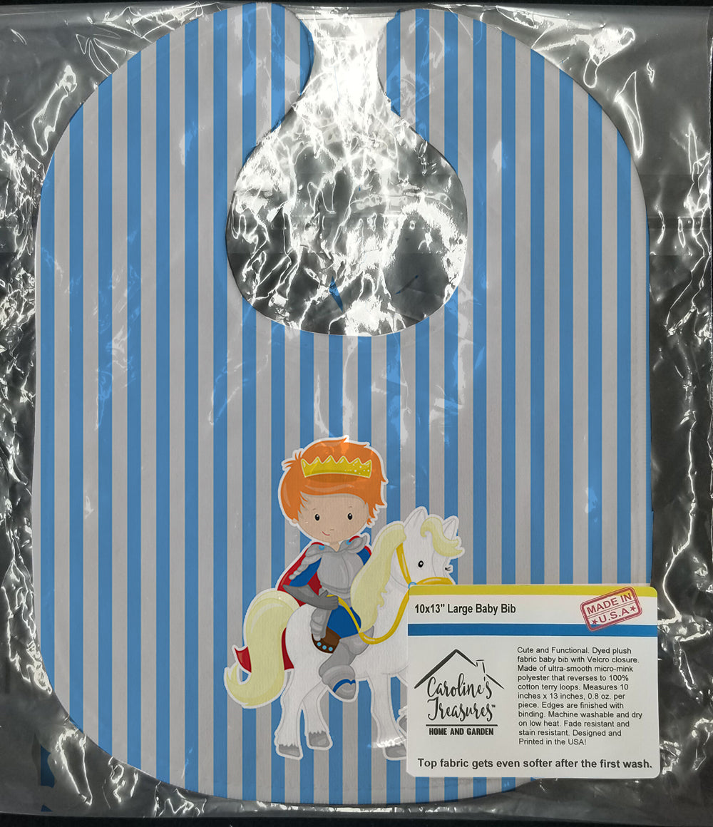 Ginger Boy Prince on Horse #2 Baby Bib Easy-Clean Baby Bib Baby Feeding Accessory Baby Mealtime Essential, 10 x 13, Multicolor