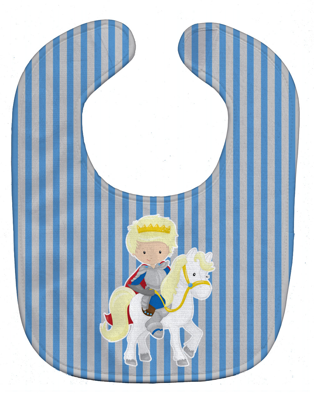 Blonde Boy Prince on Horse #2 Baby Bib Easy-Clean Baby Bib Baby Feeding Accessory Baby Mealtime Essential, 10 x 13, Multicolor