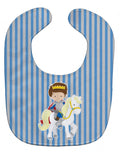 Brunette Boy Prince on Horse #2 Baby Bib Easy-Clean Baby Bib Baby Feeding Accessory Baby Mealtime Essential, 10 x 13, Multicolor
