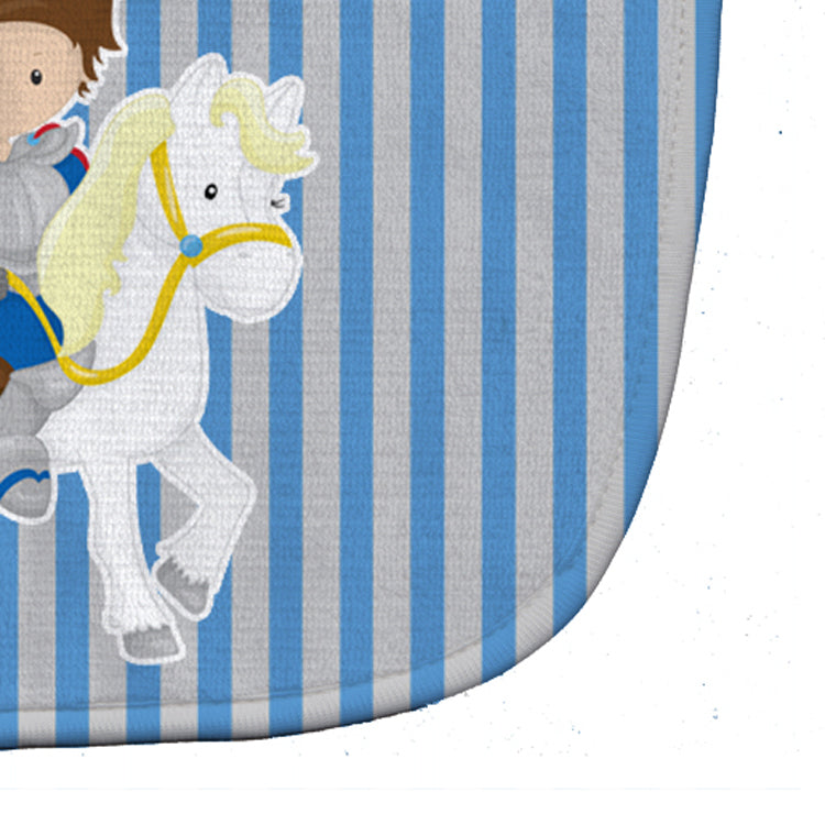 Brunette Boy Prince on Horse #2 Baby Bib Easy-Clean Baby Bib Baby Feeding Accessory Baby Mealtime Essential, 10 x 13, Multicolor