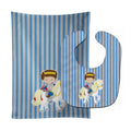 Brunette Boy Prince on Horse #2 Baby Bib & Burp Cloth Easy-Clean Baby Bib Baby Feeding Accessory Baby Mealtime Essential