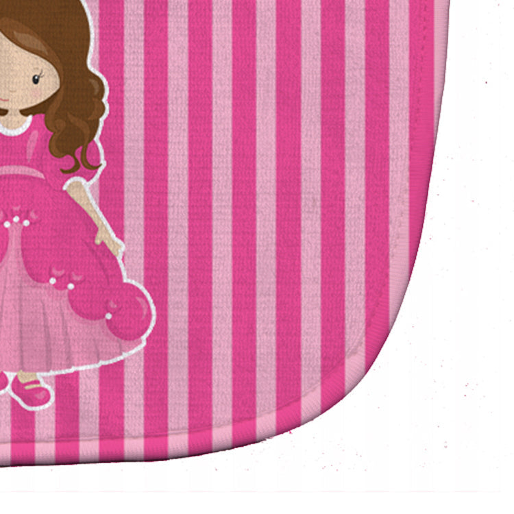 Brunette Girl Princess Grace Baby Bib Easy-Clean Baby Bib Baby Feeding Accessory Baby Mealtime Essential, 10 x 13, Multicolor
