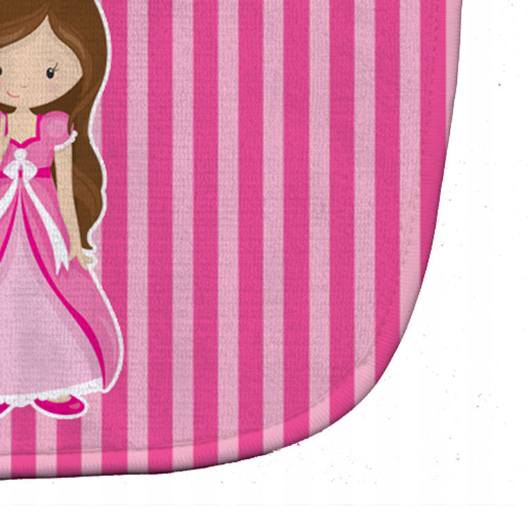 Brunette Girl Princess Baby Bib Easy-Clean Baby Bib Baby Feeding Accessory Baby Mealtime Essential, 10 x 13, Multicolor