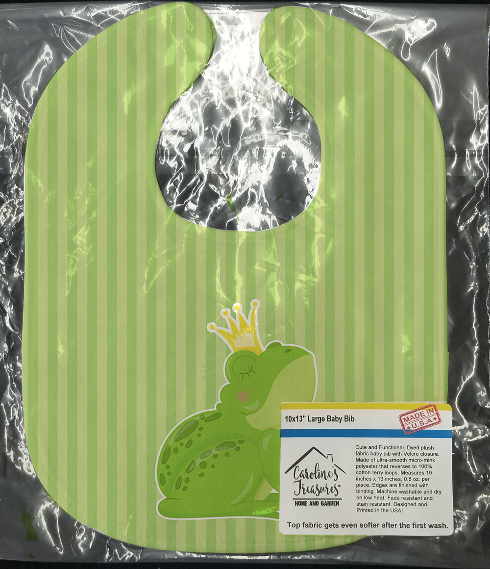 Prince Frog Baby Bib Easy-Clean Baby Bib Baby Feeding Accessory Baby Mealtime Essential, 10 x 13, Multicolor