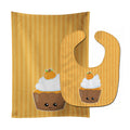 Fall Cupcake Baby Bib & Burp Cloth Easy-Clean Baby Bib Baby Feeding Accessory Baby Mealtime Essential