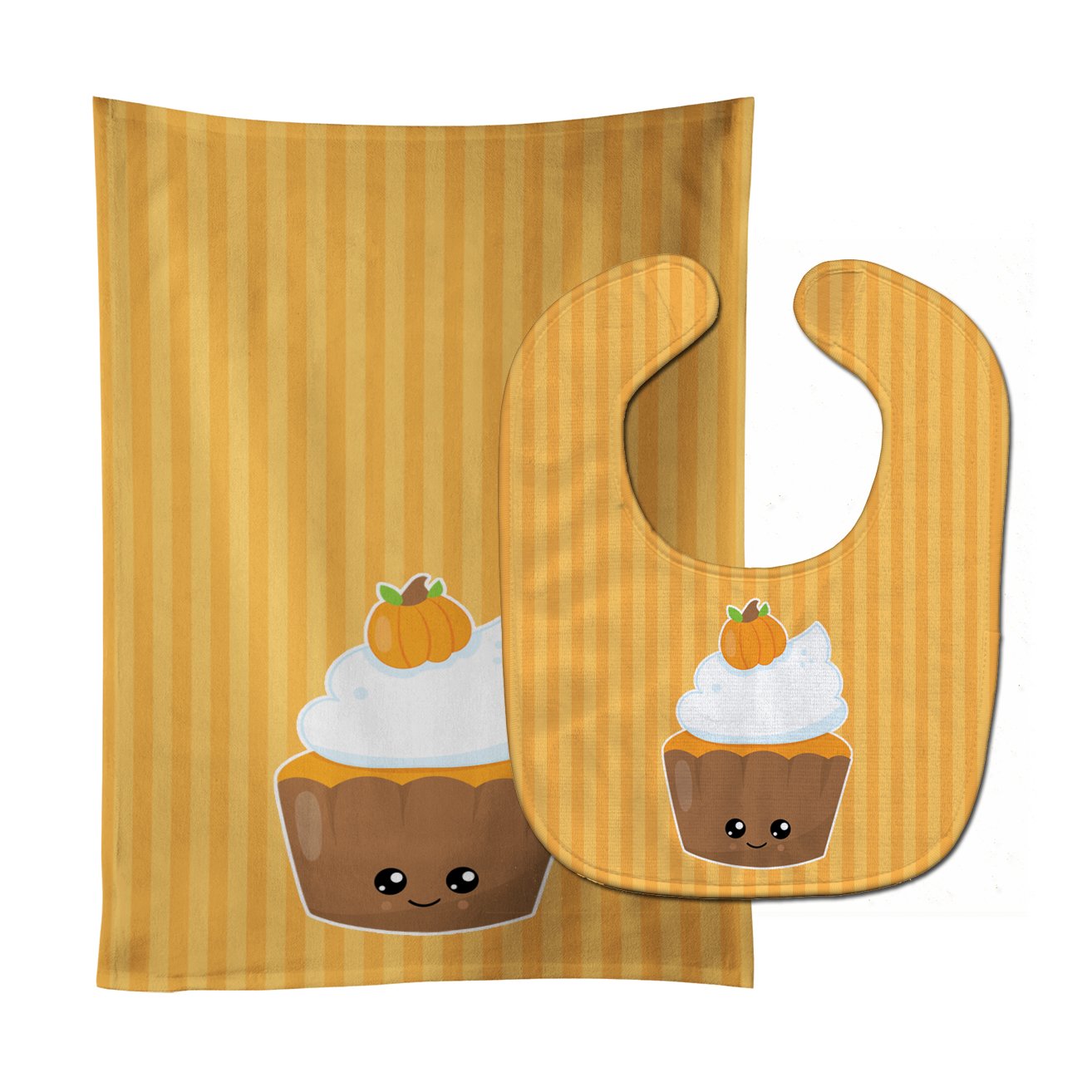 Fall Cupcake Baby Bib & Burp Cloth Easy-Clean Baby Bib Baby Feeding Accessory Baby Mealtime Essential