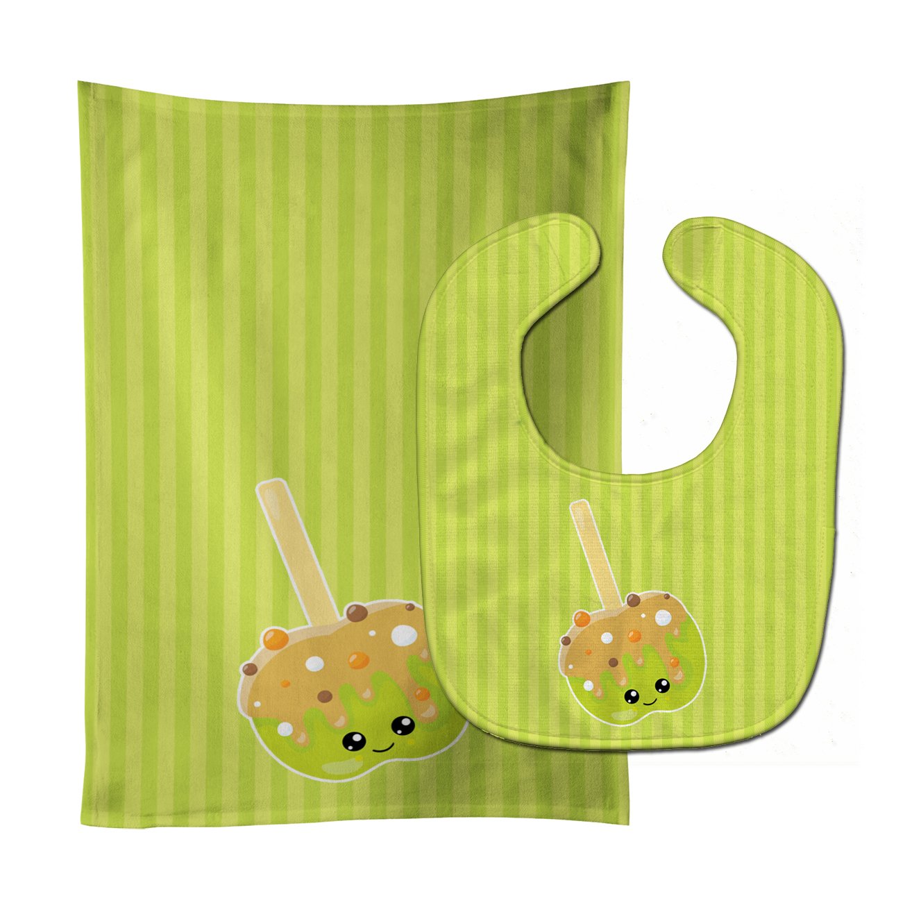 Fall Carmel Apple Baby Bib & Burp Cloth Easy-Clean Baby Bib Baby Feeding Accessory Baby Mealtime Essential