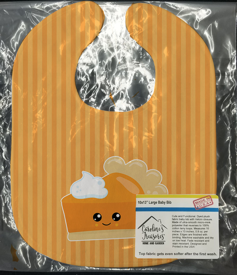 Fall Pumpkin Pie Baby Bib Easy-Clean Baby Bib Baby Feeding Accessory Baby Mealtime Essential, 10 x 13, Multicolor