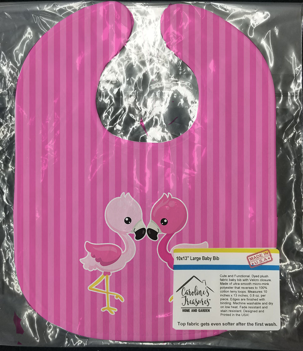 Flamingo Pair Baby Bib Easy-Clean Baby Bib Baby Feeding Accessory Baby Mealtime Essential, 10 x 13, Multicolor