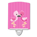 Flamingo Pair Ceramic Night Light Compact, UL-Certified, Ideal for Bedroom, Bathroom, Nursery, Hallway, Kitchen, 6x4x3, Multicolor