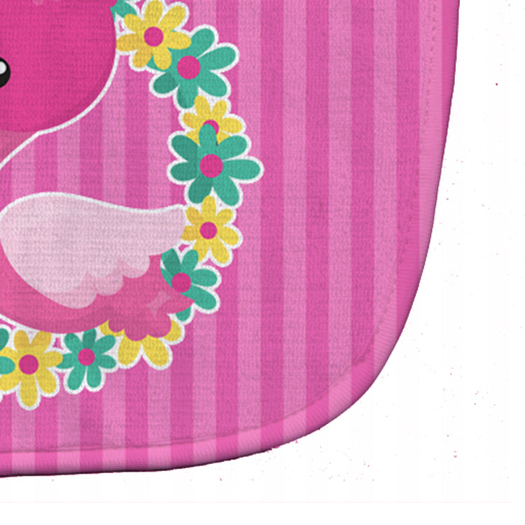 Flamingo Flower Wreath Baby Bib Easy-Clean Baby Bib Baby Feeding Accessory Baby Mealtime Essential, 10 x 13, Multicolor