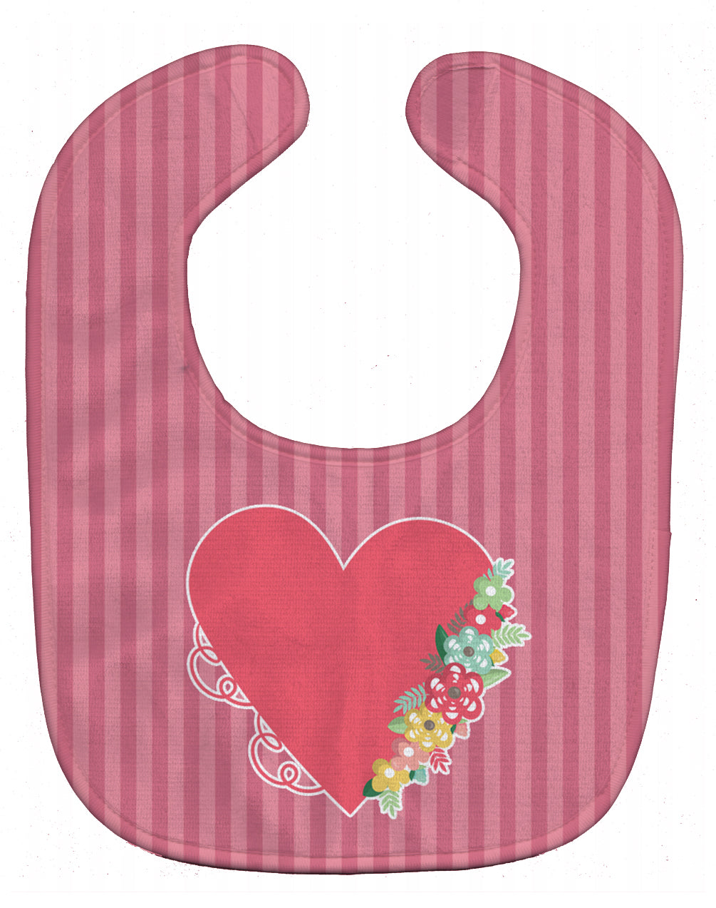 Heart and Flowers Baby Bib Easy-Clean Baby Bib Baby Feeding Accessory Baby Mealtime Essential, 10 x 13, Multicolor